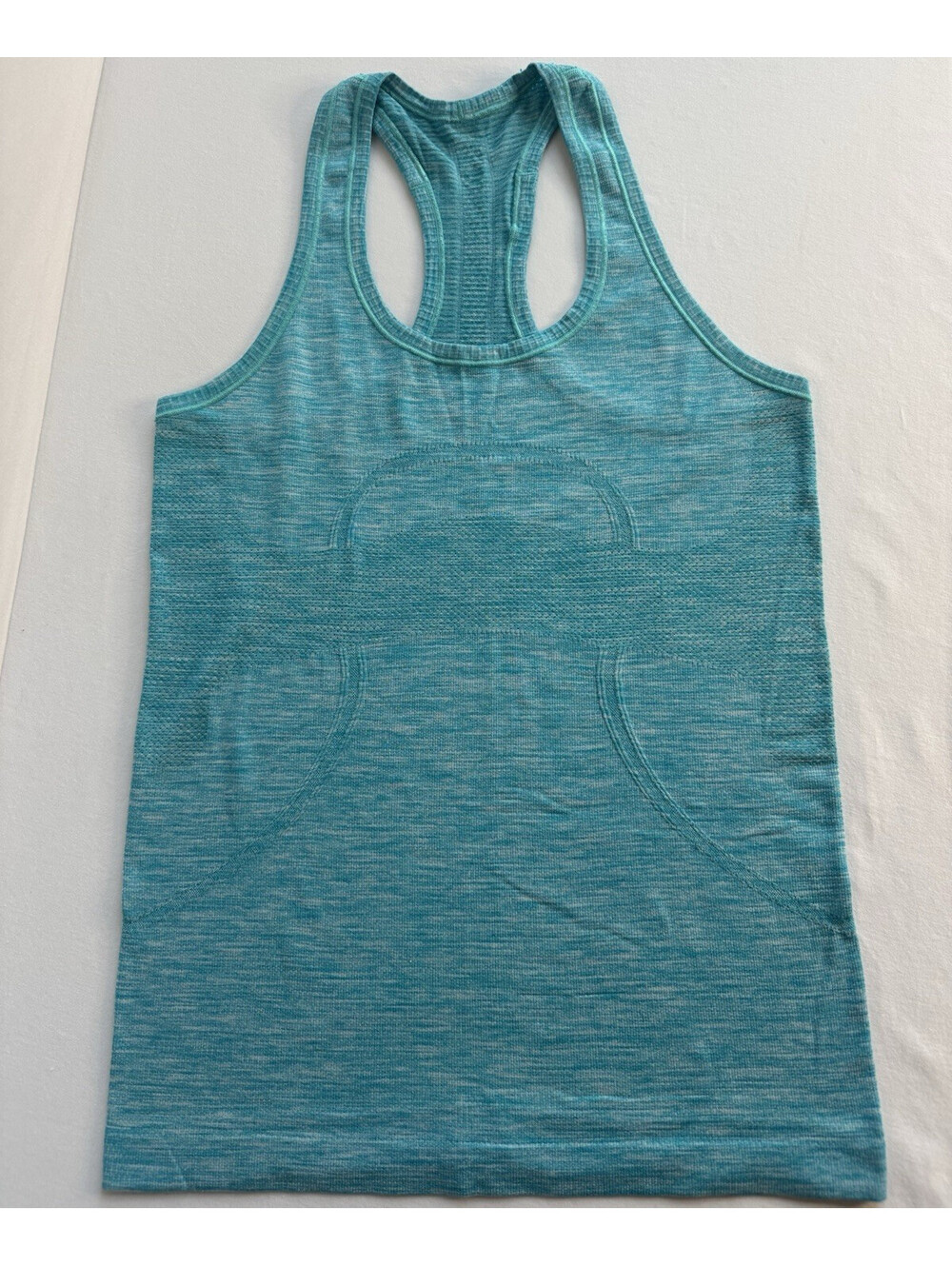 Lululemon Swiftly Tech Racerback Tank Top Aqua Heather Seamless Women’s Sz 6